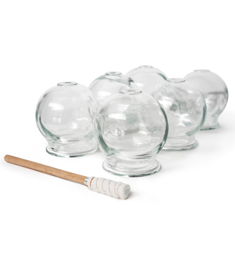 Pack 6 ventouses en verre avec bâton d’allumage – Ø 5,5cm